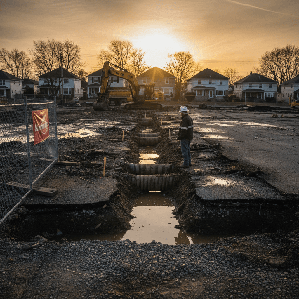 Hoyt Farm Parking Lot Reconstruction and Drainage Upgrades Underway in Smithtown